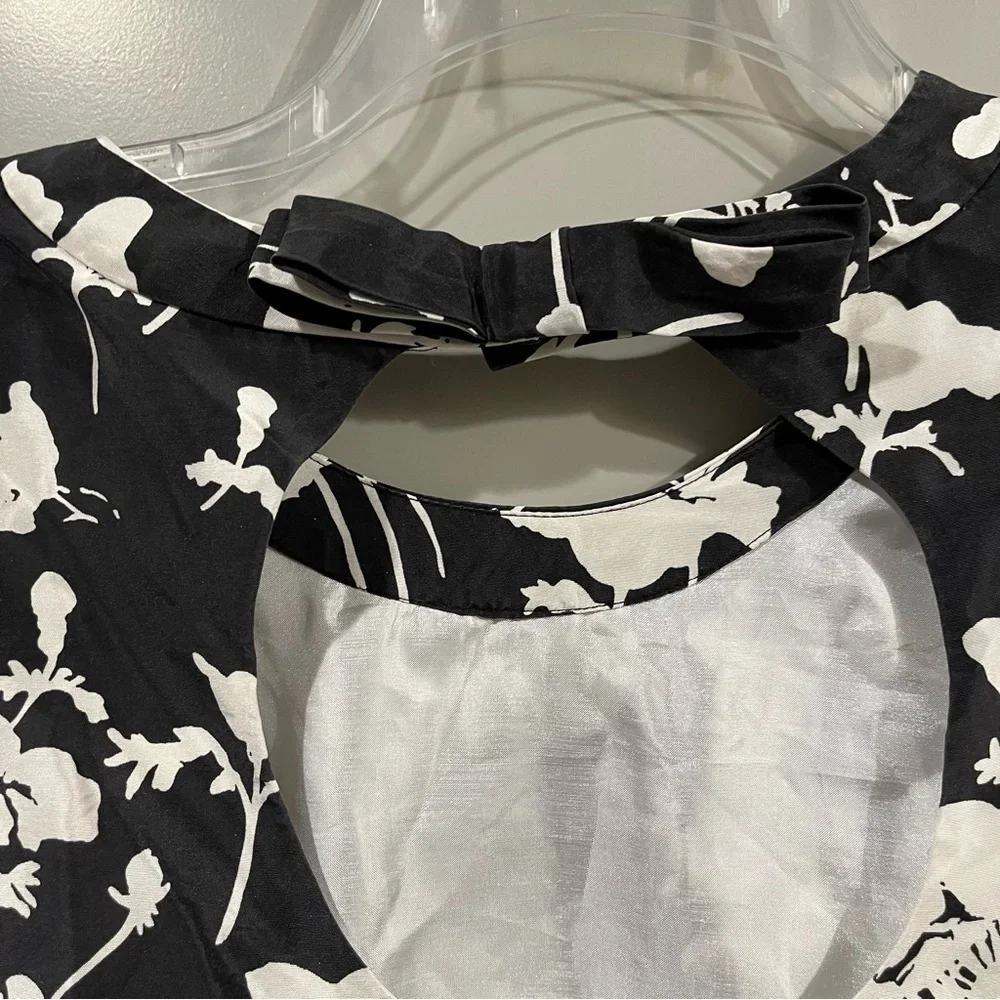 Kate Spade Size 6 Florence Broadhurst Dorothy Silk Dress 3/4 Sleeve Open Back
